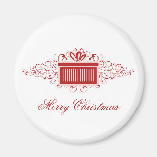 Imán Festividad Swirls Presente Magnet, Rojo