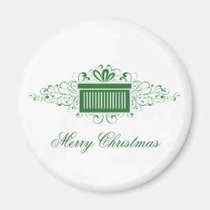 Imán Festividad Swirls Presente Magnet, Verde