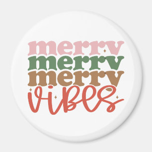Imán Festividades de los Navidades Merry Vibes Retro Gr