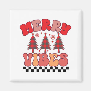 Imán Festividades de los Navidades Merry Vibes Retro Gr