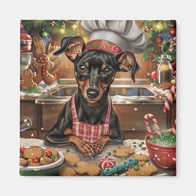 Imán Festividades en Pinscher en Alemania: Navidades fe (Frente)