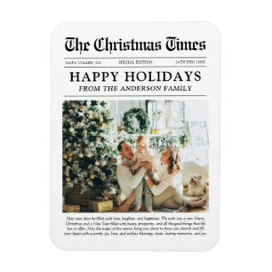 Imán Festividades familiares únicas de periódico