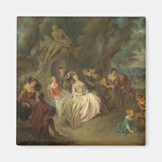Imán Fête Champêtre, c. 1730 (aceite sobre lienzo) (Frente)