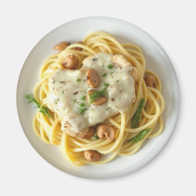 Imán Fettuccini Alfredo Comida divertida (Frente)