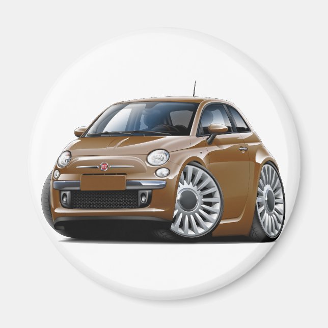 Imán Fiat 500 Brown Car (Frente)