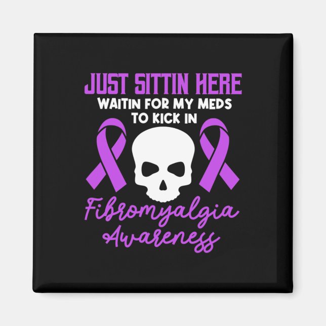 Imán Fibromialgia Conciencia Fibro Guerrero Púrpura Cin (Frente)