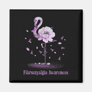 Imán Fibromialgia Conciencia Púrpura Flamingo Esperanza
