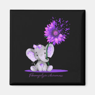 Imán FIBROMYALGIA SENSIBILIZACIÓN Cute Elephant Sunflow