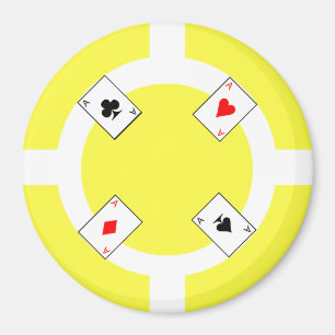 Imán Ficha de póker - amarillo