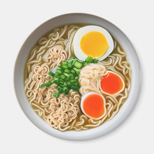Imán Fideos de Ramen con comida de huevo hervido