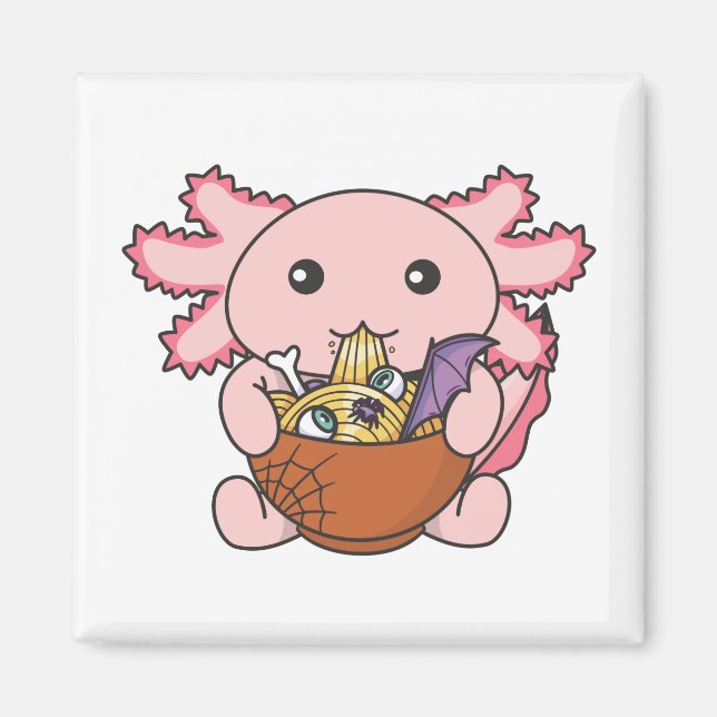 Imán Fideos Japoneses Noodles Halloween Axolotl Ramen (Frente)