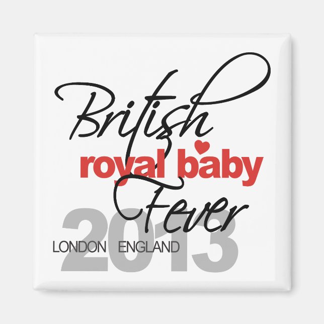 Imán Fiebre Británica Real del Bebé - Príncipe George (Frente)