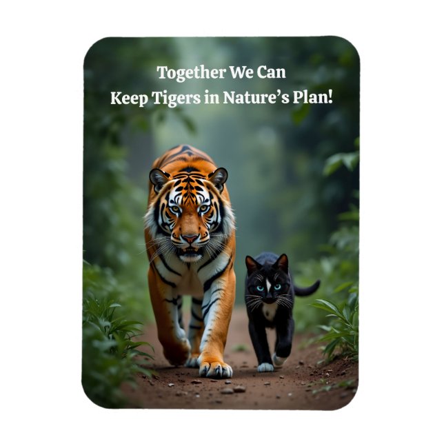 Imán Fierce Amigos felinos en el camino (Vertical)