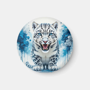 Imán Fiero Leopardo Blanco