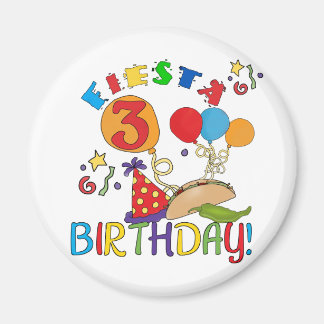 Imán Fiesta 3er cumpleaños camisetas y regalos