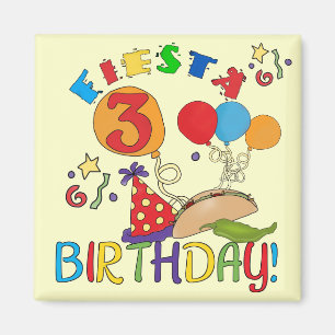 Imán Fiesta 3er cumpleaños camisetas y regalos