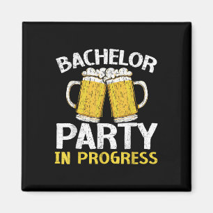Imán Fiesta Bachelor En Curso Boda De Cerveza Groom Bri