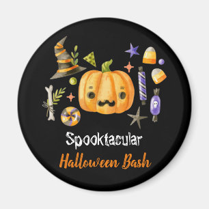 Imán Fiesta Bash de Halloween Spooktacular de calabaza