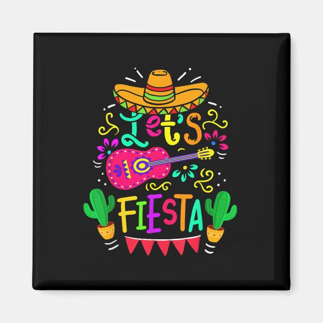 Imán Fiesta Cinco De Mayo Fiesta Mexicano Guitarra Lov (Frente)