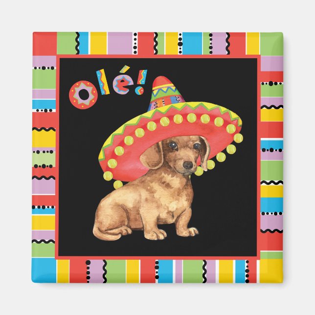 Imán Fiesta Dachshund (Frente)