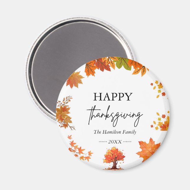 Imán Fiesta de Acción de Gracias de Otoño Acogedor (Anverso/Reverso)