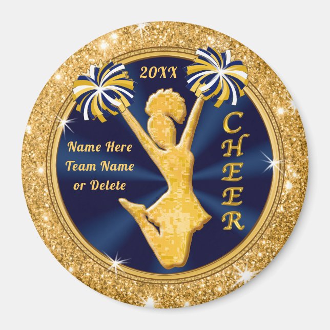 Imán Fiesta de alegría personalizada favorece el azul y (Frente)