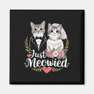 Imán Fiesta de Bachelorette Boda Novia Groom Gatos Sólo