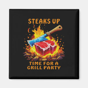 Imán Fiesta de barbacoa de bistec Divos y Chef divertid