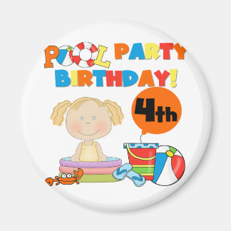 Imán Fiesta de billar 4ª camisetas de cumpleaños y rega