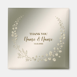 Imán Fiesta de bodas gracias a las hojas de oro