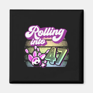 Imán Fiesta de boliche en 47 cumpleaños de bolos