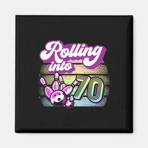 Imán Fiesta de boliche Rolling en 70 Bowling Cumpleaños