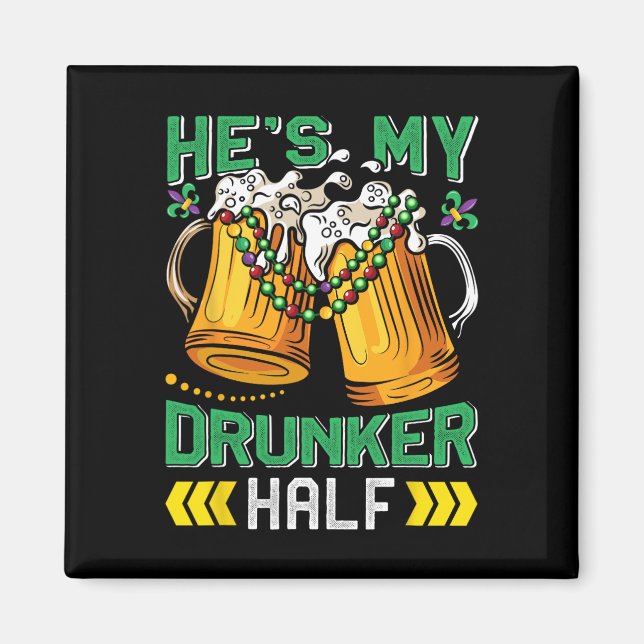 Imán Fiesta de Carnaval es mi mujer ebria Mardi Gr (Frente)