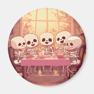 Imán Fiesta de Cena de Skeleton Cute - Magnet