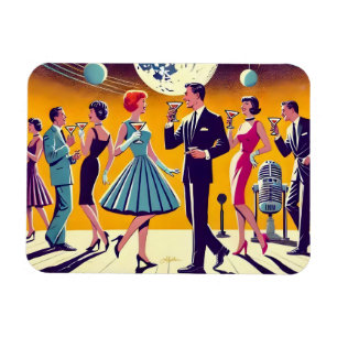 Imán Fiesta de cóctel de la era espacial de mediados de