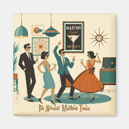 Imán Fiesta de Cócteles Es Hora del Martini de Época Mo
