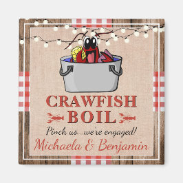 Imán Fiesta de Compromiso Rústico de Cangrejos