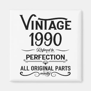 Imán Fiesta de cumpleaños 35 vintage personalizada