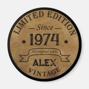 Imán Fiesta de cumpleaños 50 vintage personalizada