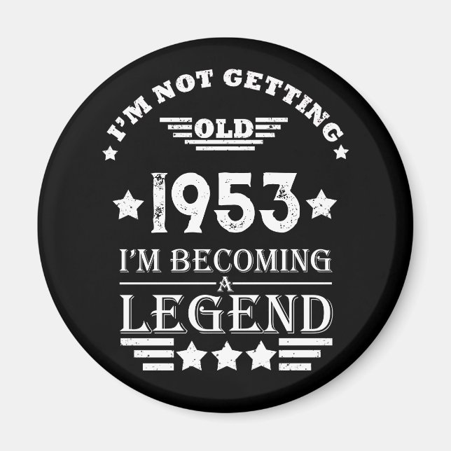 Imán Fiesta de cumpleaños 70 vintage personalizada (Frente)