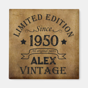 Imán Fiesta de cumpleaños 75 vintage personalizada