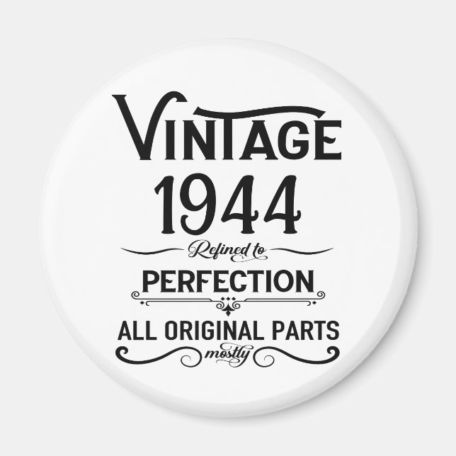 Imán Fiesta de cumpleaños 80 vintage personalizada (Frente)