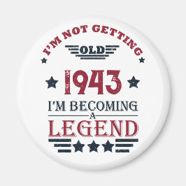 Imán Fiesta de cumpleaños 80 vintage personalizada