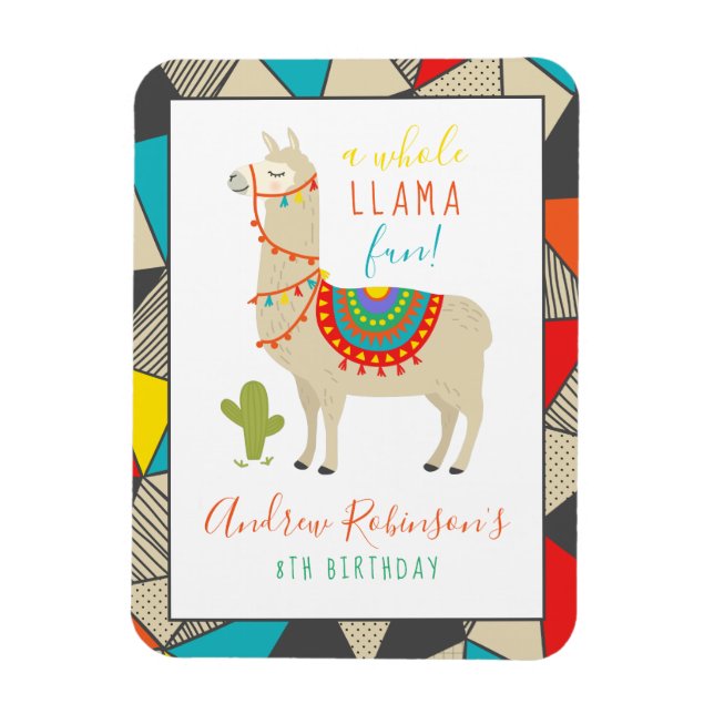 Imán Fiesta de cumpleaños de animal llamado completo (Vertical)