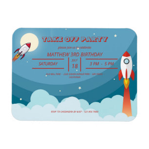 Imán Fiesta de cumpleaños de despegue de nave espacial 