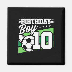 Imán Fiesta de Cumpleaños de Fútbol - Niño de 10 Años -