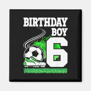 Imán Fiesta de Cumpleaños de Fútbol - Niño de 6 Años -