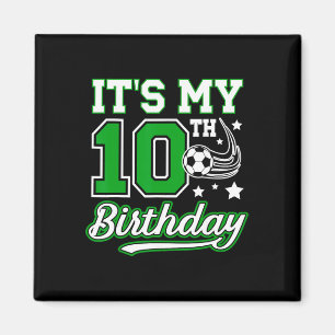 Imán Fiesta de cumpleaños de fútbol número 10 para un n