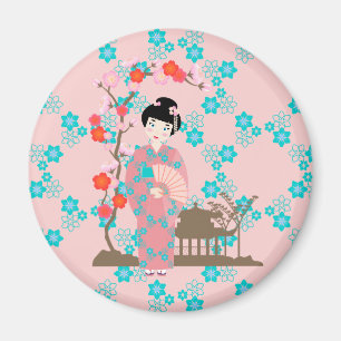 Imán Fiesta de cumpleaños de Geisha chica