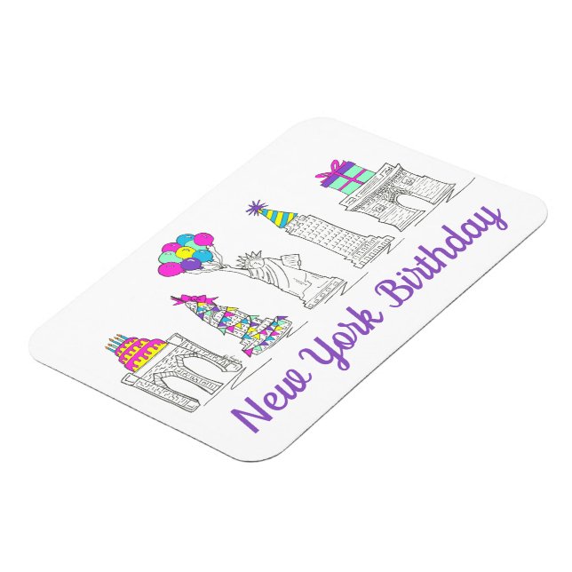 Imán Fiesta de cumpleaños de New York City NYC (Lado Izquierdo)